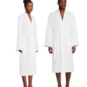 Cost Plus World Market White Waffle Bathrobe